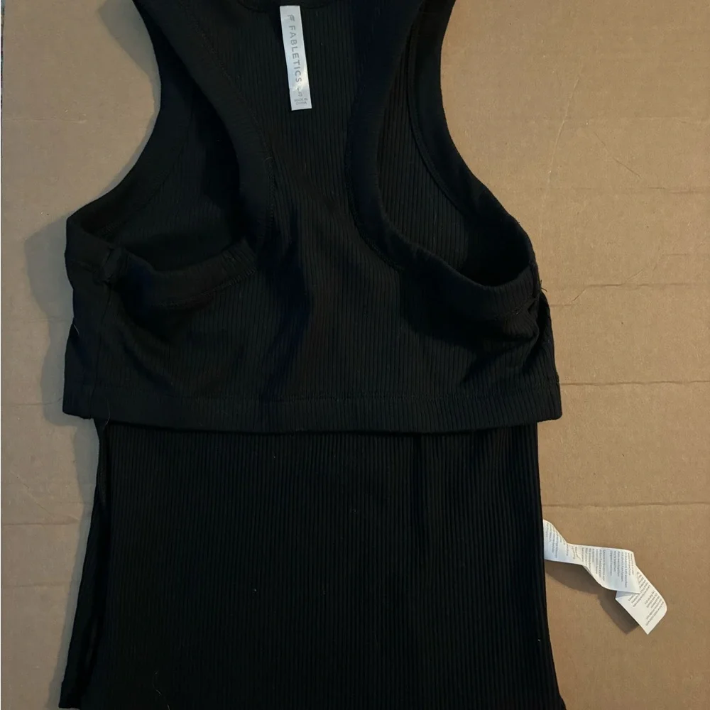 Black Ribbed Tank Top - Picture 3 of 3